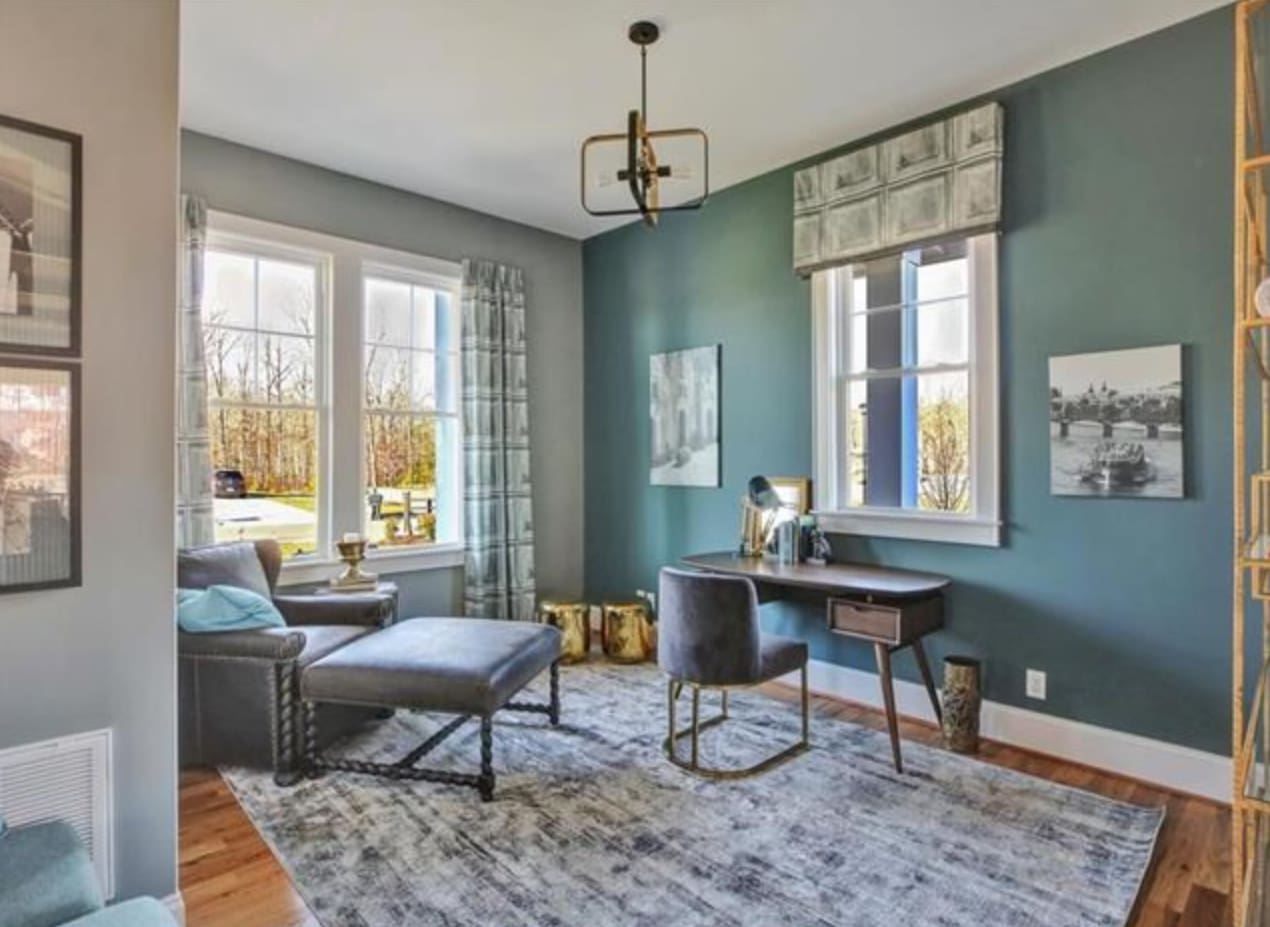Blue-green accent wall — interior painting