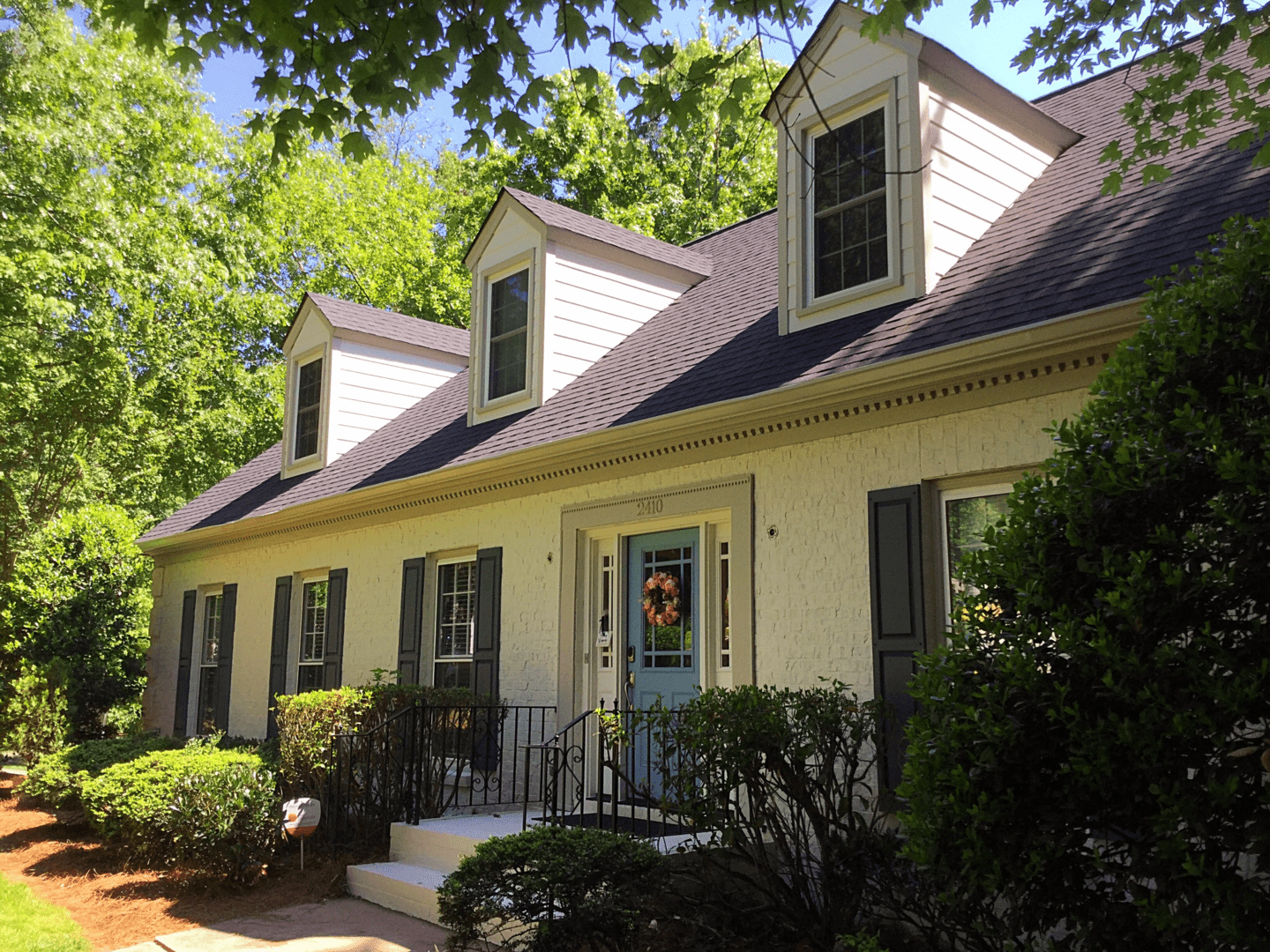 Brick home after painting