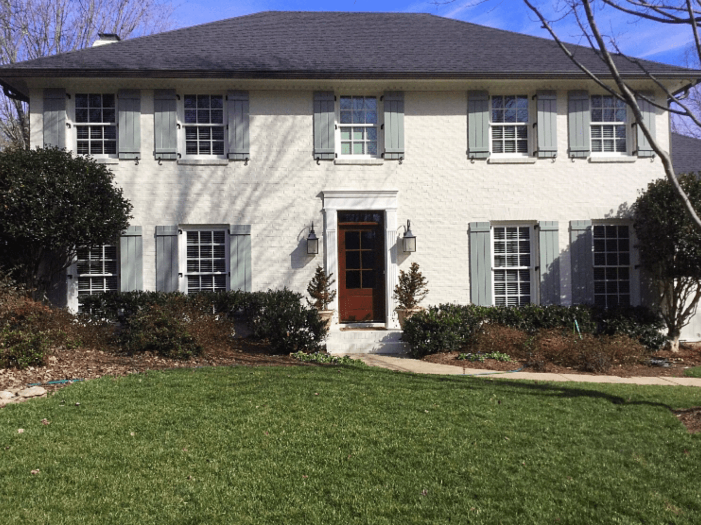 Brick home after refinishing