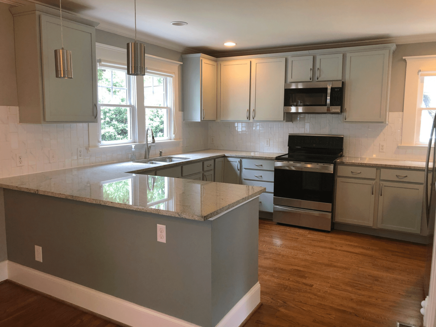Kitchen cabinets after modern gray transformation