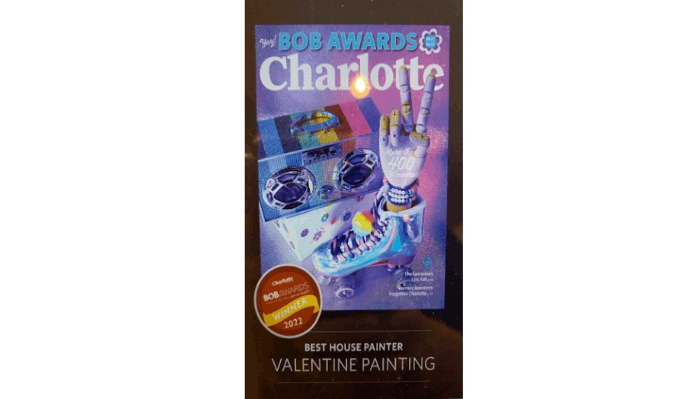 Charlotte Bob Awards Winner, Valentine Painting.