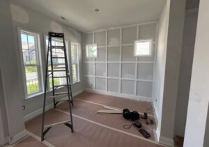 French Doors and Paneled Accent Wall added for future home office - Before
