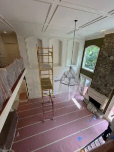 We specialize in painting two-story great rooms and vaulted ceilings.