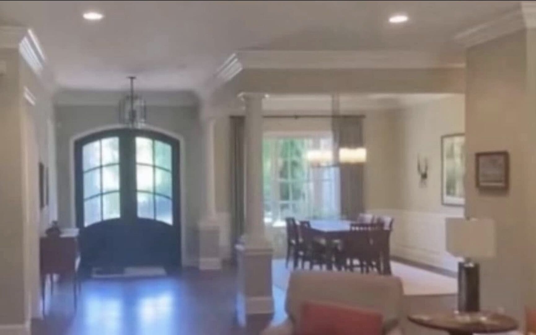 Front entry with living and dining area